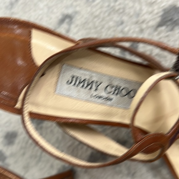 Jimmy Choo Brown Strappy‎ Sandal heel Jimmy Choo London made Italy leather 38.5 - Picture 8 of 10